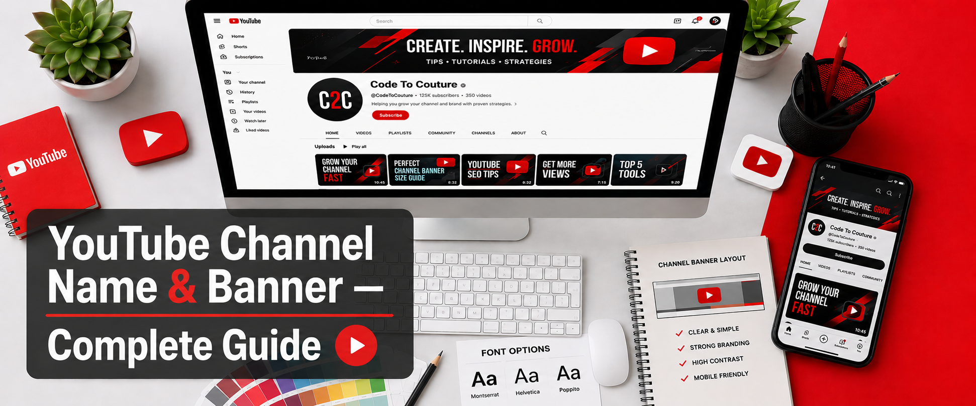 How to choose your youtube channel name and banner